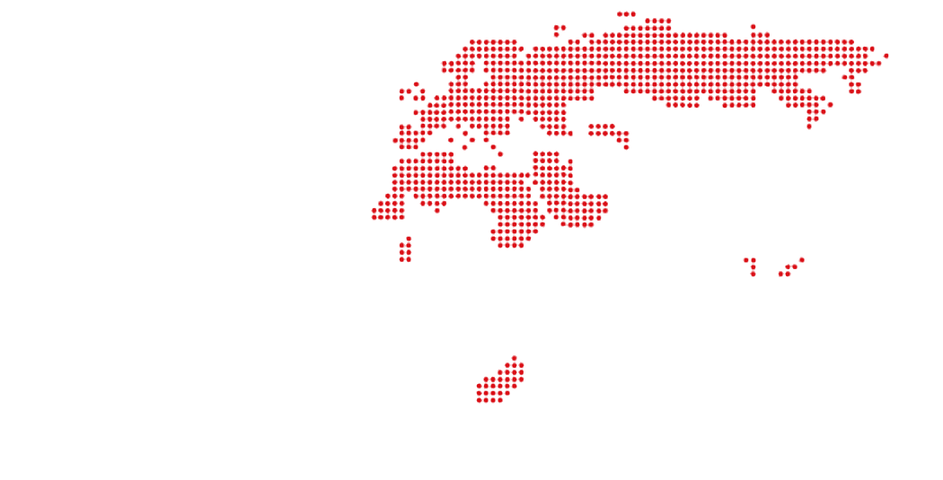 Dotted world map highlighting FUZE’s reach across Europe, the Middle East and Africa